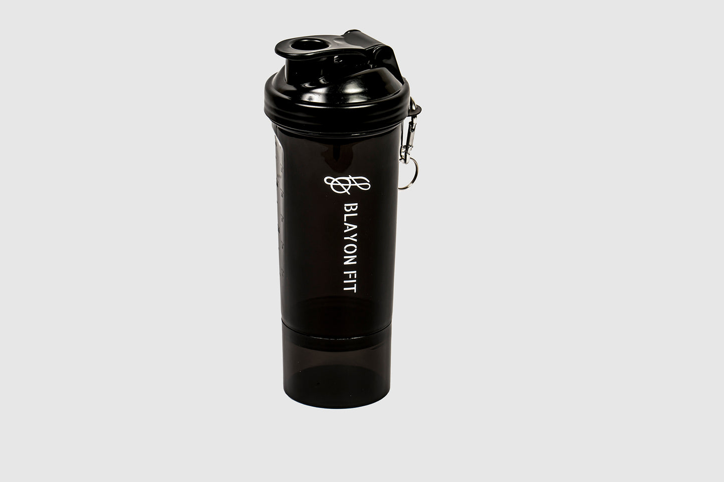 high quality protein shaker that has a blender and a storage