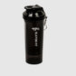 high quality protein shaker that has a blender and a storage 